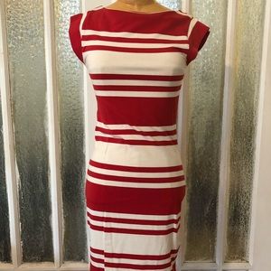 Red/white cotton French Connection dress